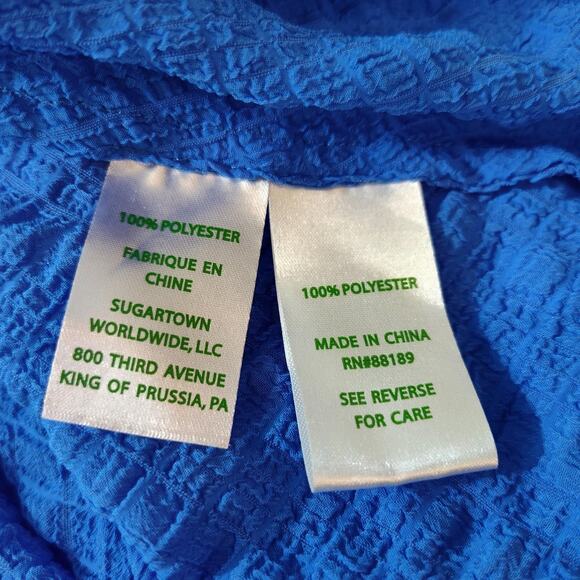 Lilly Pulitzer Tank Top Womens Large Blue Textured Adjustable Straps V Neck - Picture 8 of 12